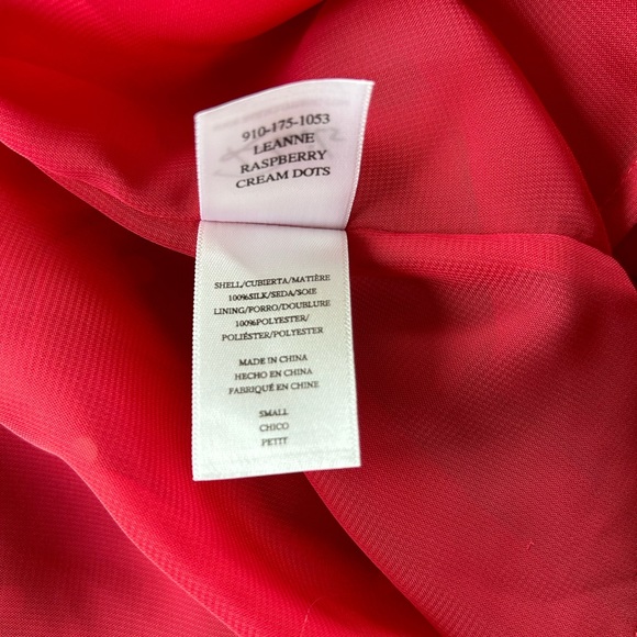 Rails wrap style, deep pink, silk polka dot dress, size small, EUC - Picture 4 of 4